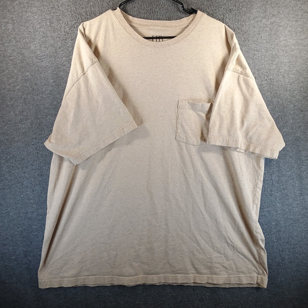 HB Pocket T-Shirt Mens 3XL Beige Short‎ Sleeve 100% Cotton Casual